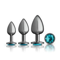 Cheeky Charms - Metal Butt Plug Gunmetal - Round - Anal Trainer Kit